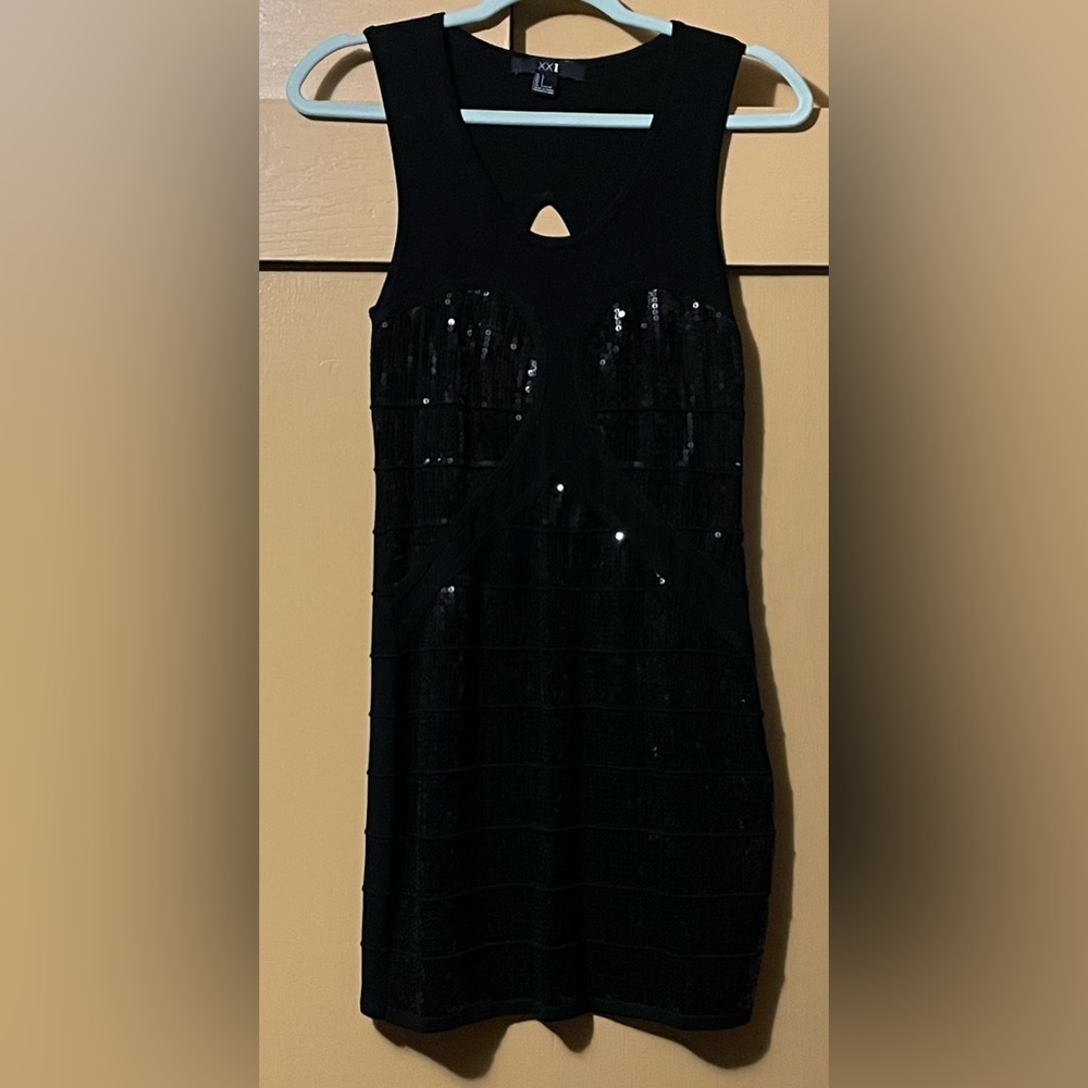 Sexy Racerback knit body con dress with sequins